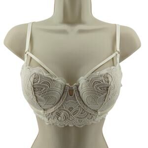Aerie Show Off Cream White Lace Balconette Bra 34B